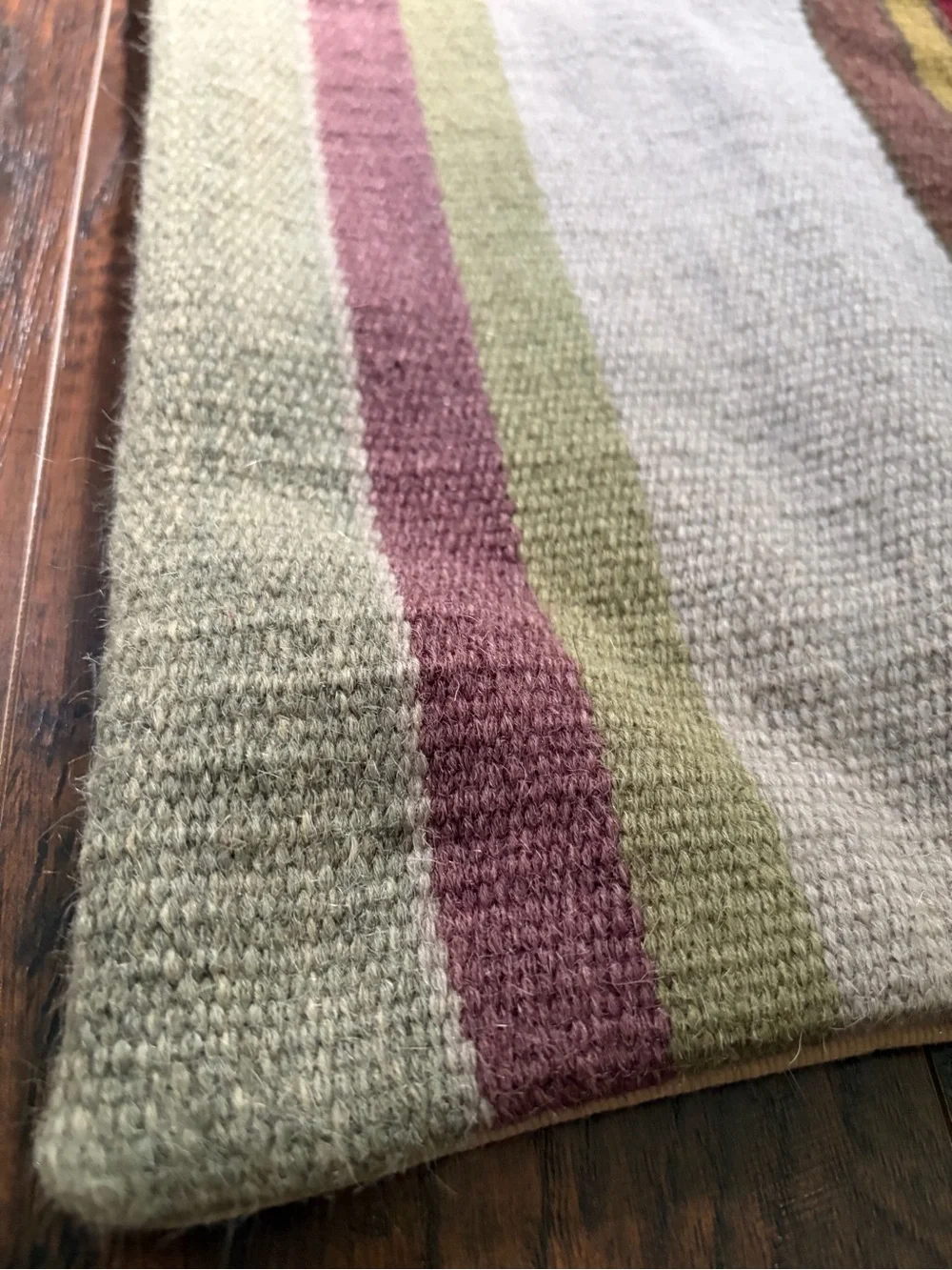 Pottery Barn Wool Dexter dhurrie Stripe Lumbar Throw Pillow Cover set